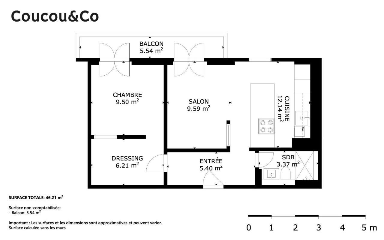 Beautiful Modern With Balcony In Apartment *